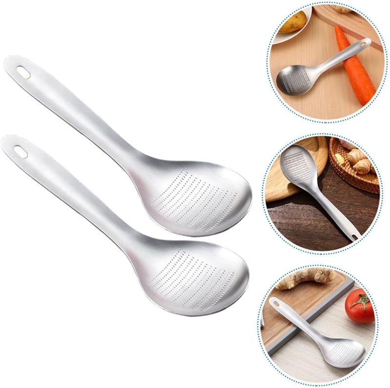 Alipis 2pcs Ginger Grater Spoon Stainless Steel Multi Function Kitchen Tool Easy Clean - Image 4